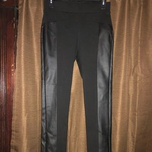 BCBGeneration Black cloth/faux leather leggings